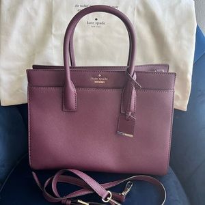 Kate Spade large maroon purse with long strap